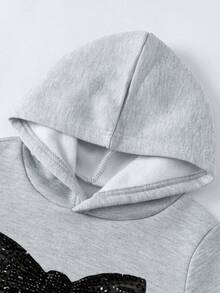 SHEIN ChillGRL 2pcs Girls Set: Soft Hoodie Sweatshirt + Straight Leg Denim Pants, Casual Chic Outfit For Autumn/Winter, Suitable For Daily Wear, School, Commute, Party, Holiday, Back To School