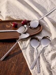 Cirelle 2/5pcs Stainless Steel Hammered Spoon Set - Perfect For Soup, Dining & Kitchen Use