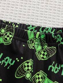 Tween Boy 黑色基础简约蓝色印花长袖舒适家居服套装 - 彩色 - 查看 8