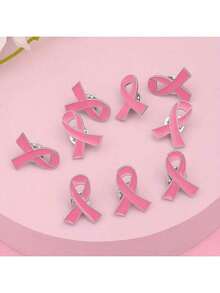 10/20 Pcs Pink Ribbon Hiv/Breast Cancer Awareness Brooch Pin Set - Minimalist Fashion Accessory For Women'S Clothing Decoration - Show Your Support With Style Back To School,Fall Decor,Christmas Decorations Boys Backpack, Halloween, Backpack School. Clear Backpack, School, Halloween Costume. - Verschiedenfarbig - Übersicht 2