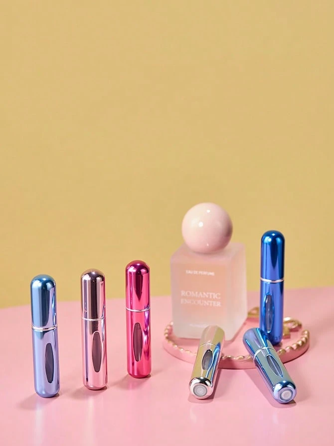 Joivida 2 Botol Parfum Warna Pink Cerah 5ml, Botol Penyimpanan Parfum, Botol Semprot Isi Ulang, Botol Dekantasi Parfum, Botol Kecil yang Dapat Digunakan Kembali