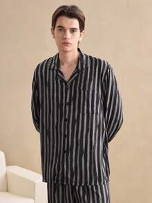 EverLounge 男士休闲绅士风家居服套装，适合室内外穿着，冬季服装 - 彩色 - 查看 6