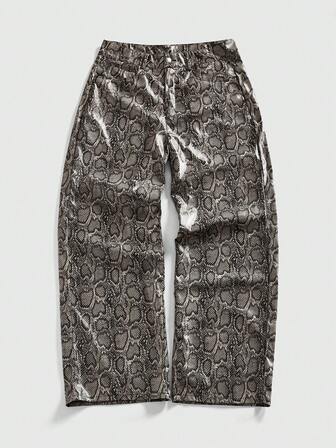 Street Life Herren Schlangenhaut-Muster stilvolle einzigartige Hose