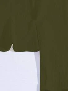 GlowEve Women's Fashion Business Metal Button Design Long Sleeve Casual T-Shirt - Army Green - View 5