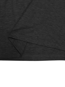 SHEIN LUNE Women Casual Solid V-Neck Batwing Sleeve T-Shirt, Summer - Dark Grey - View 5