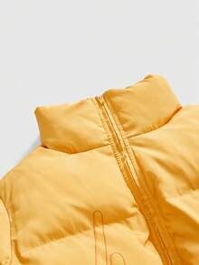 Teletubbies X ROMWE Y2K Cute Cartoon Pattern Stand Collar Padded Coat - Yellow - View 3