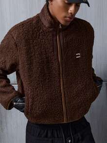 NEON BLANC Men's Casual Zip-Up Sherpa Fleece Long Sleeve Jacket, Autumn/Winter,Fleece - Burgundy - View 5