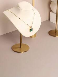 1 pièce Support de présentation de collier en métal, buste réglable, vitrine à bijoux, base en velours pour comptoir, décoration de magasin de détail moderne, ornement robuste pour exposition - Multicolore - Voir 2
