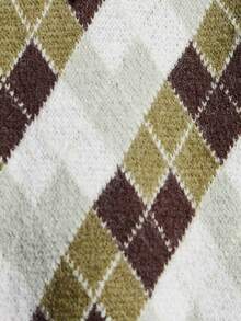 MYSTAURA Vintage Plaid Pullover Knit Sweater For Women, Unique Long Sleeve Autumn/Winter - Green - View 6