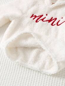 Cozy Pixies 女宝宝可爱休闲撞色连帽衫套装，蝴蝶结装饰套装，迷你套装，萌趣套装，适合冬季、秋季，连帽卫衣套装，粉色蝴蝶结连帽套装，女宝宝冬季服装，迷你刺绣套装，舒适休闲女宝宝套装，女宝宝蝴蝶结套装，返校季、日常穿着、圣诞节、万圣节 - 紅色 - 查看 6