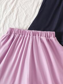 2pcs/Set Girls Casual Loose Fit Sweatshirt Top + Loose Pants, Youth - Multicolor - View 6