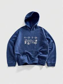 ROMWE MEN Men's Casual Figure Print Sweatshirt, Autumn/Winter - Blue - View 2