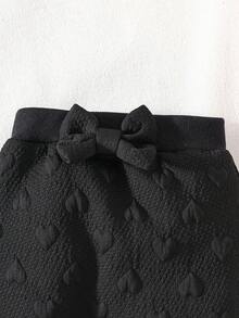 SHEIN Babyflickors set med långärmad topp och byxor, höst/vinter - Svart - Visa 8