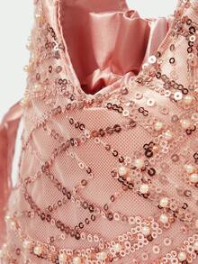 SHECARRY Women's Fashion Sequin Tassel Hem Handbag - Champagne - View 6