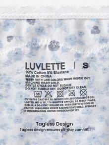 LUVLETTE 3条装柔软纯棉基础款花卉印花蕾丝边中腰内裤 - 彩色 - 查看 8