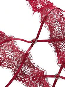 Fantasy Costume 5 件套性感束身衣内衣服装，幻想服装 DarkRomance - 酒紅色 - 查看 4