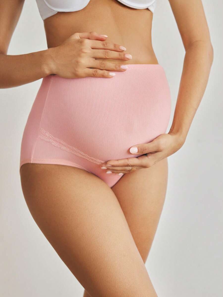 Moonlight&Mama 3pcs High Waist Maternity Briefs,Pink,Summer,Simply Iconic Supportive Comfortable Skin-Friendly Fashionable Chic Pregnant Women Postpartum Panties - Multicolor - View 1