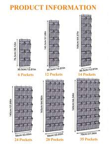 Graue Tür-Hängeorganizer für Schuhe, robuster Oxford-Stoff für Haltbarkeit - 6-35 Taschen bieten große Kapazität, Mesh-Rückseite verbessert die Belüftung. Platzsparendes Design passt in Schränke, Eingangsbereiche, Schlafzimmer, reduziert Unordnung. Einfach ohne Bohren zu installieren, hängt sicher an Türen. Ideal zum Aufbewahren von Schuhen, Socken, Accessoires, ein praktisches Geschenk für Einweihungen oder Organisationsliebhaber. - Grau - Übersicht 3
