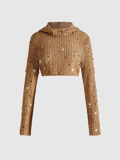 Y2K Distressed Sequin Embroidered Hoodie, Versatile