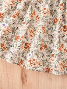 SHEIN Baby Girl Cute Casual Knit Cardigan Ditsy Floralnt Dress Set