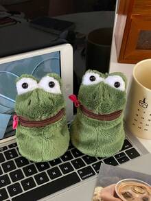 Joivida 1 Porta-moedas de Sapo Fofo de Pelúcia com Chaveiro, Adorável Brinquedo de Pelúcia de Sapo Kawaii com Zíper, Mini Carteira para Meninas e Mulheres, Presente, Acessório de Moda - Verde - Ver 9