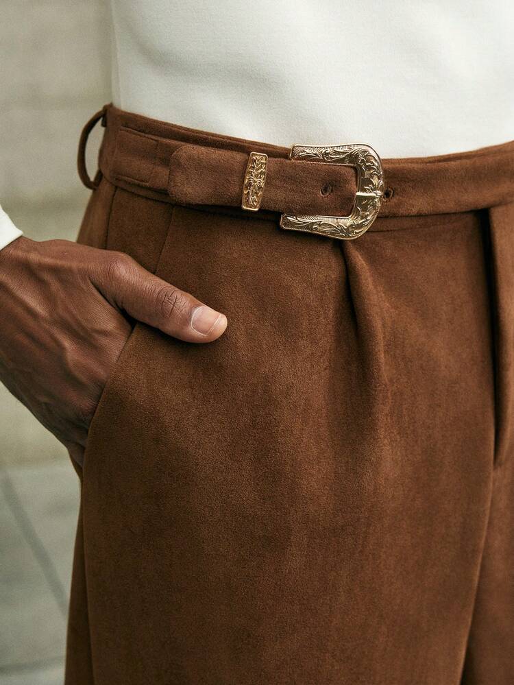 Men's Solid Color Minimalist Casual Trousers