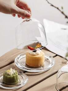 Madebyblanc 2pcs Glass Lemon Cup With Lid, Fruit Tasting Plate, Dessert Cake Tray, Commercial Display Plate, Tasting Tray Christmas Gift - Clear - View 2