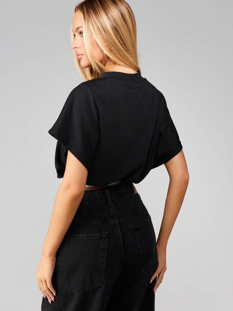 MISSGUIDED T-shirt court ample à manches courtes, coupe ample, Top d'été décontracté pour le layering et les week-ends