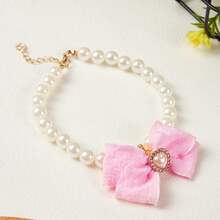 PETSIN 1. 可爱公主风宠物项圈，带蝴蝶结，小型犬项圈带缎带蝴蝶结，猫咪仿珍珠项链 - 彩色 - 查看 20