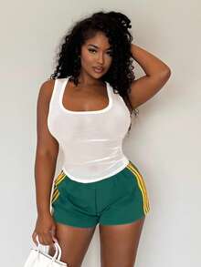 Alexandranx 白色网眼修身背心休闲度假伊比沙岛海滩节日狂欢西部性感外出上衣万圣节秋季 - 白色 - 查看 5