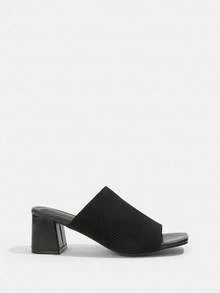 CUCCOO BASICS 女士方头休闲时尚高跟穆勒凉鞋 - 黑色 - 查看 8