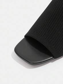 CUCCOO BASICS 女士方头休闲时尚高跟穆勒凉鞋 - 黑色 - 查看 9