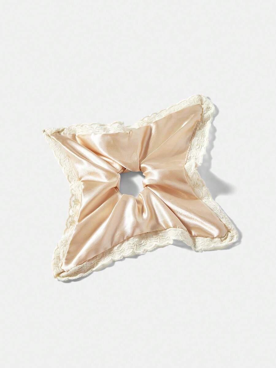 MOTF PREMIUM CONTRAST SCHIFFY TRIM SATIN HAIR TIES - Champagne - View 2