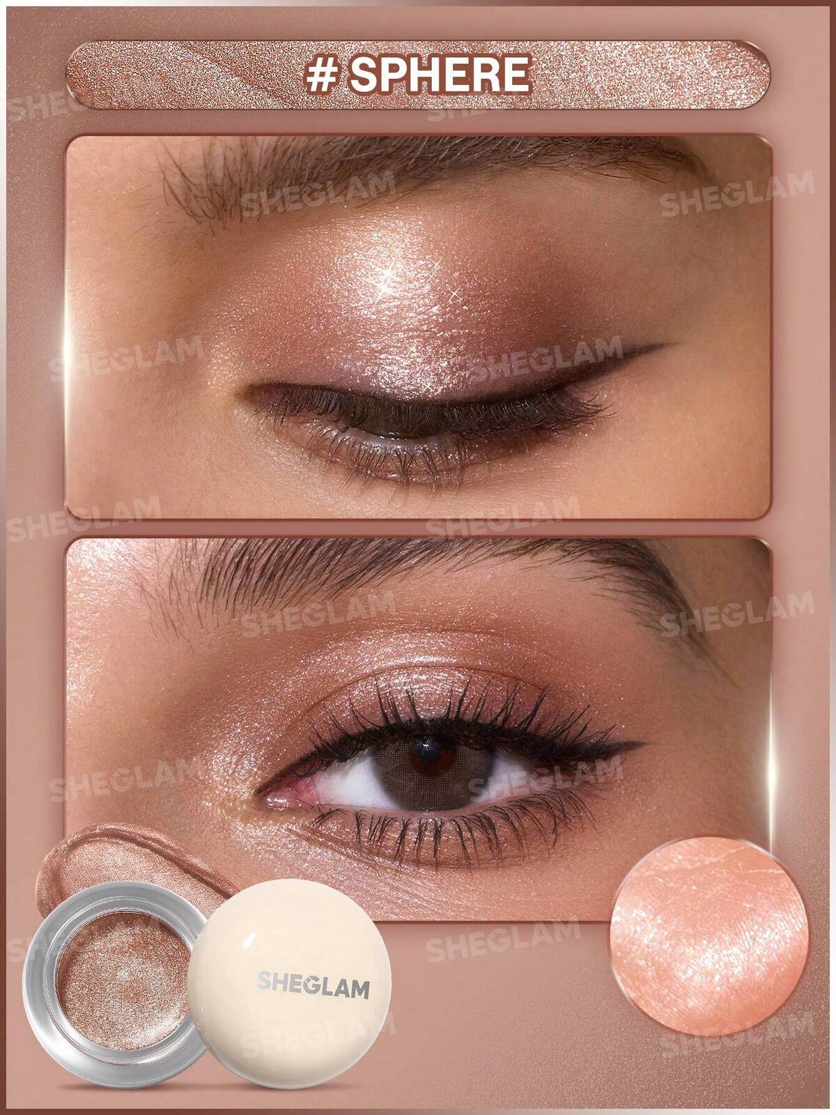 Starstruck Cream Eyeshadow Pot-Sphere Brand Beauty Makeup Face Paint Cosmetic For Women Girls Perfect For Fall Winter Ideal For Y2K Fancy Fashion Suitable For Birthday Christmas Present Party Ready Best Color