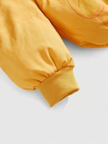 Teletubbies X ROMWE Y2K Cute Cartoon Pattern Stand Collar Padded Coat - Yellow - View 4