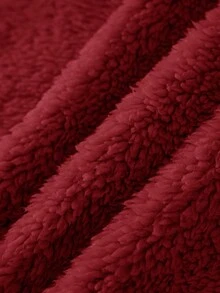 Cozy Pixies 女婴卡通熊耳套头卫衣，保暖内衬基础款，适合室内、户外滑雪、日常穿着、运动、玩耍、聚会、拍照、圣诞节、秋冬季节穿着。2-3岁幼儿冬季服装，幼儿抓绒卫衣，婴儿卫衣，婴儿熊外套。 - 酒紅色 - 查看 9