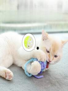 马卡龙色猫咪逗猫球，多色毛绒球，柔软互动猫玩具，适合室内猫咪自主玩耍，猫咪用品（海莲芋头色），圣诞节节日送礼佳品 - 海沫香芋色 - 查看 2