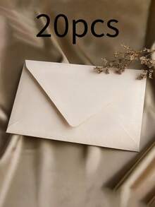 10 sobres beige, bolsas de regalo DIY, juegos de invitaciones de boda, sobres rojos para dinero, artículos de papelería, útiles escolares - Beis - Ver 5