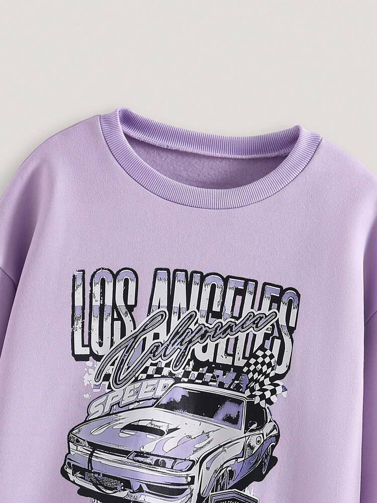 Bluza z okrągłym dekoltem i grafiką wyścigową