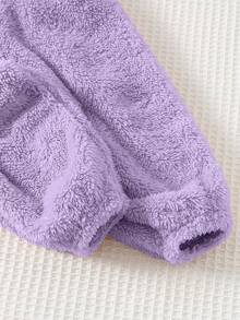 Cozy Pixies Set di felpa casual e semplice per bambina, con contrasto di colori, set con fiocco, mini set, set adorabile, adatto per l'inverno, adatto per l'autunno, set di abbigliamento sportivo con cappuccio, set con cappuccio rosa con fiocco, outfit invernale per bambina, mini set ricamato, set casual e comodo carino per bambina, set con fiocco per bambina, per il ritorno a scuola, uso quotidiano, Natale, Ognissanti - Viola - Visualizzare 7