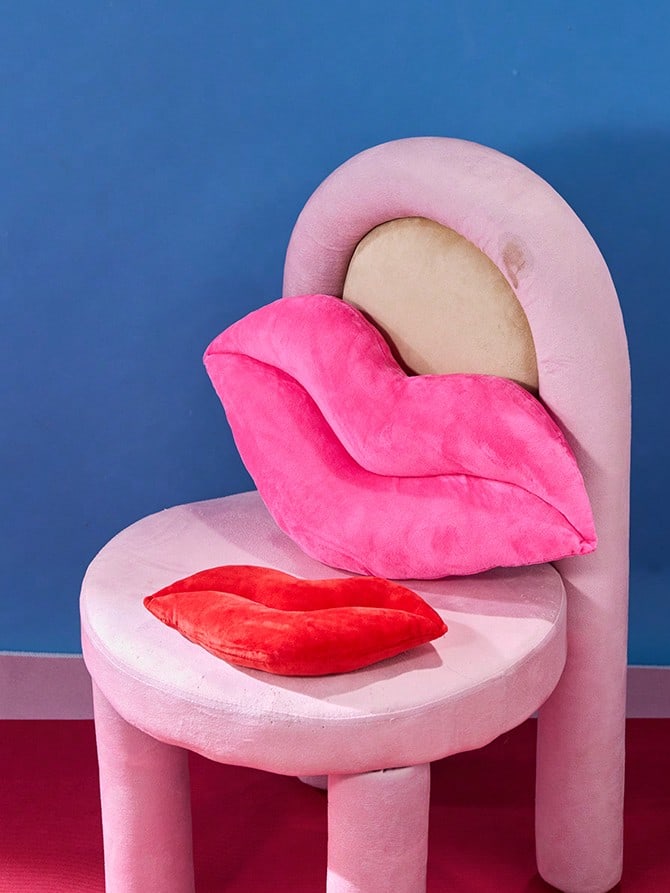 Joivida وسادة رمي بشكل شفاه حمراء جذابة قطعة واحدة، ديكور منزلي مبتكر، هدية عيد الحب