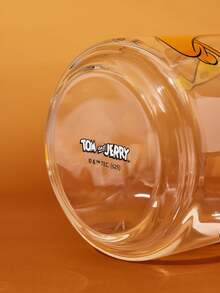 TOM & JERRY X SHEIN 1个卡通图案印花硼硅酸盐玻璃储物罐，容量分别为25.4盎司/750毫升和33.8盎司/1000毫升，两种尺寸，适合盛放不同内容物，例如意面、谷物、调味料等。建议盛放干燥物品，如奶酪。 - 無色 - 查看 9