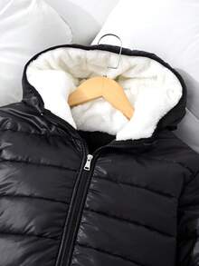 SHEIN 1pc Hooded Padded Coat, Casual Outerwear For Teens, Suitable For Autumn/Winter Everyday Wear, Walks, Shopping, Commuting, Can Be Paired With Long Sleeve, Sweater, Pants