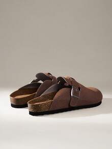 Solecia 男士厚底一脚蹬穆勒拖鞋，封闭式趾部露跟勃肯鞋 - 咖啡棕 - 查看 4