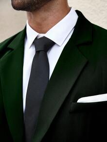 Manfinity Mode Plus Size Men's Lapel NeckLong Sleeve Jacket And Pants Casual Suit Set