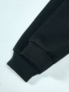 2pcs/Set Teenage Boys Casual Street Gradient Letter Design Contrast Color Hooded Zip-Up Jacket Outfit, Suitable For Autumn Daily Commute And Sports Wear