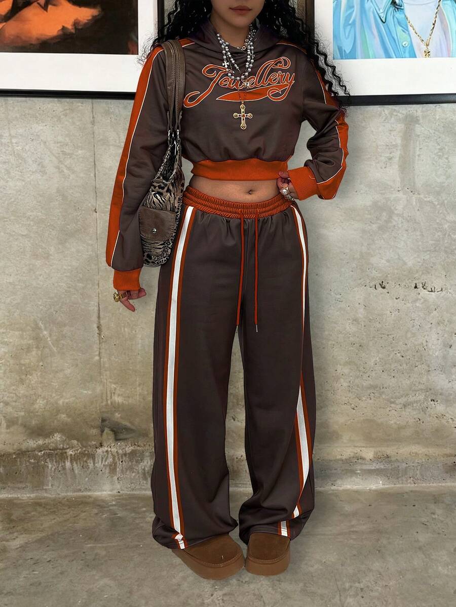 Rovax Bộ quần dài thường ngày có túi xéo phối áo hoodie dáng ôm tay dài Raglan - Nhiều màu - Xem 1