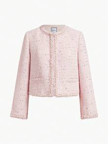 MOTF PREMIUM TWEED FAUX PEARL TRIM JACKET - Multicolor - View 1