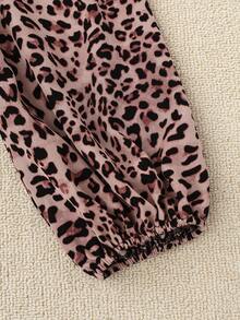 SHEIN LUNE Plus Size Spring/Autumn Casual Leopard Print Winter Dress - Pink - View 5