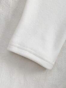 2pcs Baby/Baby BoyDinosaur Embroidery Casual Crew Neck Long Sleeve Top And Pants Sleepwear Set, Autumn/Winter - White - View 8